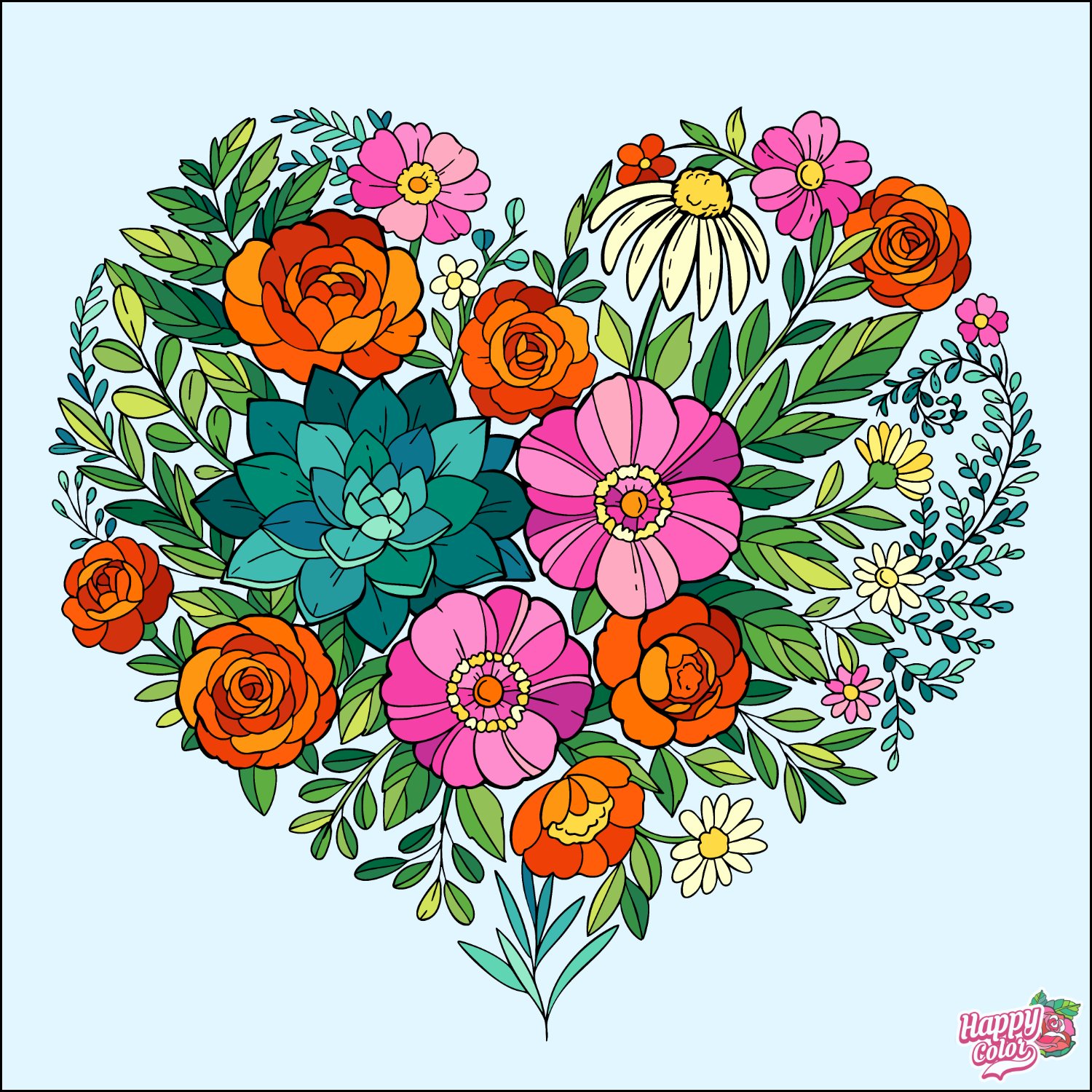 Solve Heart Shape Floral jigsaw puzzle online with 100 pieces