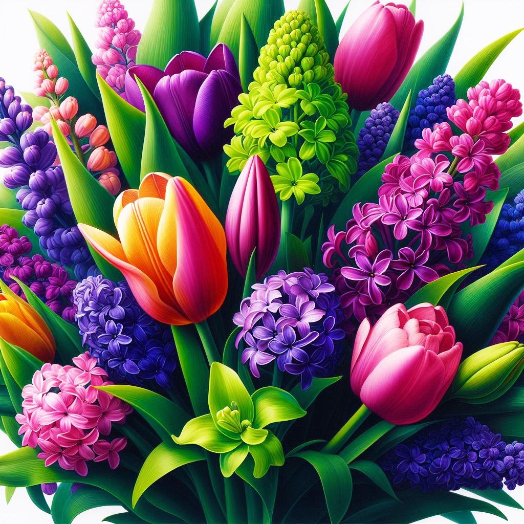 Su Real Springtime Solve springtime flower bouquet jigsaw puzzle online with 64 pieces