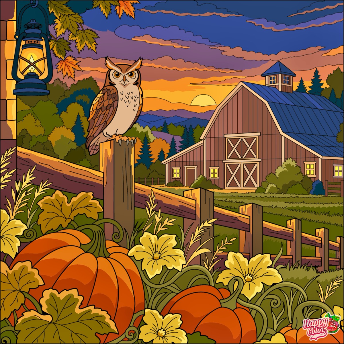 Square Pumpkin Patch Solve Whooo's in the Pumpkin Patch? jigsaw puzzle online with 144 pieces